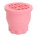 Makeup Brush Cleaner Cup Portable Silicone Scrubber Bowl Efficient Cleaning Drying Rack (Pink)