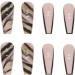 Black Marble French Tip Press On Nails Long with Gold Foil - 24Pcs - Buy Online on SooperMarket.com
