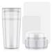 EBANKU Nail Art Stamper 2PCS Clear Blue Silicone Stamping Jelly with 2PCS Scraper French Smile Line Tools for Beauty Nail Art DIY (2 Shape) (Transparent)