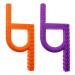 Tuxepoc Sensory chew Toys for Autistic Children fluxy Oral Motor Chewy Tool for Kids with Teething ADHD Autism Biting Needs Teether Silicone chewlery for Boys&Girls (Orange Purple)