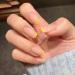 Handcess Short Shiny Square Artificial Nails - French Art Design in Yellow/Pink - 24 Press-On Nails for Women & Girls - Buy Online on SooperMarket.com