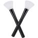 Face Mask Brush Silicone 2PCS Flexible Facial Mud Mask Applicator Brush Hairless Moisturizers Applicator Tools Wood Handle Mask Applicator for Mud Clay Charcoal Mixed Mask 2 Blacks