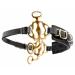 AMKA Hackamore Baroque equipped with 3 rings noseband leather black suits gold colored