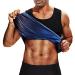 BODYSUNER Sauna Sweat Vest Workout Tank Top Waist Trainer for Men Compression Workout Enhancing Vest Blue L/XL