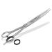Soling fur shear dogs Made in Germany Haircoats bent with one -sided micro toothing made of stainless steel dog hair scissors for fur care in dogs cats pets (8 inches)
