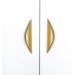 Cupboard Handles Copper Knobs Gold Half Moon Handles Pull Knobs Cupboard Door Handles Pulls Furniture Replace Handles with Screws Drawer Pulls Zinc Alloy Wardrobe Handles 4 Piece 85mm(3.34in) ((Colo 85mm(3.34in) Gold