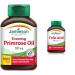 Evening Primrose Oil 500 mg Softgels - With Vitamin E Gluten-Free 180 Count (Pack of 1) & Folic Acid 1000mcg 100's 100 Tablets SUPPLEMENT + VITAMIN B0045P912Y