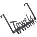WOONEKY Nail- Coat Hook Wall Hooks for Coats Over Door Towel Rack Cabinet Hanger Towel Hook Black Metal