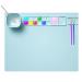 Silicone Craft Mat, 20"x16" Silicone Painting Mat with Cup, Nonstick Silicone Sheet for Resin Jewelry Casting, Creator Silicone Mat for Art, DIY, Drawing, Clay and Play Doh blue