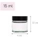 Elegant and Durable 15ml Clear Glass Jars with Airtight Lids - Perfect for Candlemaking Storage DIY Beauty and Gifting - Heat-Resistant Refillable & Stylishly Compact - Set of 10 (Black) - Buy Online on SooperMarket.com