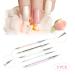 Nail art brush set nail art brushes 5 tools with double lace marble effect with glitter rhinestones nail art brushes painting miniature models oils and dotting