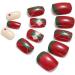 Vatocu Christmas False Nails - Short Red Press on Nails with Snowflakes, Elk, and Snowman Design (24pcs) - Perfect for Women and Girls - Buy Online on SooperMarket.com