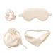 Breathable Silk Eye Shade with Scrunchy Band and Lightweight Carry Bag in Solid Color