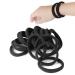 20 PCS Large Hair Ties for Thick Hair Black Hair Bands for Women Men and Girls No Damage Stretchy Ponytail Holders for Braids (5 cm in Diameter, 1 cm in Width) Black_1