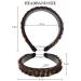 VUKU Fluffy 2 Strands Synthetic Hair Braid Headband - Brown | Wide Non-Slip Twist Braided Headband for Girls and Women - Buy Online on SooperMarket.com
