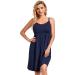 Sosolism Women's Nursing Nightdress with Padded Lace Trim Breastfeeding Dress Adjustable Strap Maternity Nursing Dress Dark Blue L