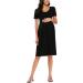 Love2Mi Maternity Dress XL Black - Short-Sleeve A-Line Midi Pregnant Dress - Buy Online on SooperMarket.com