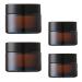 Tuakimce 4 pieces 20ml 30ml amber glass cream can empty empty cans clear tanter empty can empty fillable container glass container with lid and liner for lotion cream cosmetics 4 pieces-20 ml/30ml brown