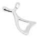 Face massage device with a round edge of spoon tail comfortable massage device portable manual metal massage device for the massage of Gua Sha (silver)