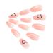 Brishow Pink Heart French Short Press-On Nails | 24 Ballerina Acrylic Artificial Nails for Women & Girls - Perfect for Every Occasion - Buy Online on SooperMarket.com
