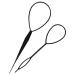 Sularpek Tail Hair Tool 2 pcs Durable Hair Looping Tool Tail French Braid Loop Tool Fashion Hair Braiding Tool for Making Women and Girls Hair Style (Black)