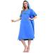 Batheponcho surf poncho ultra -echo towel bathing towel poncho beach reversing help quick -drying bathrobe from microfases for women men 90 * 110cm dark blue