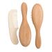 Milisten 3PCS Wooden Baby Hair Brush & Comb Set - Natural Goat Bristles - Gentle Hair Cleaning for Newborns and Toddlers - Registry Gift - Buy Online on SooperMarket.com