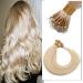 Nano Ring Hair Extensions 22inch 1g/s Pre Bonded 50g Nano Tip Bondings 100% Real Remy Human Hair #613 Bleach Blonde