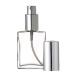 Grand Parfums Empty 1 Oz Perfume Atomizer Flat Glass Bottle Silver Sprayer 30ml Decant Fragrance Bottle (1 Bottle) 1 Ounces
