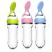 Milist baby food feeder set silicone pacifier feeder squeeze spoon for infants newborn toddler dietary supplements rice muesli bottle food donor feeding 3 pieces