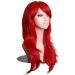 LFMDJF 70cm Wavy Red Wig | Synthetic Hairpieces for Women | Versatile Colors: Black Purple Pink Blue | 28 Inches Silver - Buy Online on SooperMarket.com