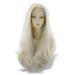 BGHJUE Wig Blonde Lace Front Wigs For Women Silk Straight Synthetic Wig Long Glueless Heat Resistant Lace Wigs 26 Inch 60cmGold