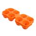 Mikikit Portable Egg Carriage 2pcs 4-compartment Egg Box Refrigerator Kitchen Egg Container Reusable Plastic Storage Organizer