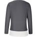 Women's Long Sleeve Color Block Fake Two Shirt - Gray Medium | Crew Neck Henley Button Up Blouse - Buy Online on SooperMarket.com