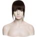 Silk-co One Piece Hair Bangs Fringe Hair Extensions Clip in Human Hair Extension #02 Dark Brown Straight Flat with Temple - Buy Online on SooperMarket.com