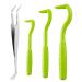 Emwel Tick Remover Tools for Dogs 4Pcs Stainless Steel Painlessly Tick Professional Tick for Dogs Cats Horses and Humans Pets Green