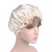 Women Satin Silk Sleeping Hat - Black Shower Cap for Lady Night Hair Care - Buy Online on SooperMarket.com