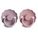 FRIGG Daisy Natural Rubber Baby Pacifier 2-Pack | BPA-Free | Made in Denmark | Baby Pink/Soft Lilac 6-18 Months - Buy Online on SooperMarket.com