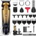 Hatteker Beard Trimmer Kit Professional Hair Clipper with Zero Gapped T-Blade Trimmer Electric Razor Shaver for Nose Ear Beard Body Trimmer for Men Waterproof Cordless Grooming Kit 6 in 1