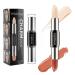 Mysense Double-Headed Highlight Contour Stick  2 in 1 Face Body Makeup Shading Repair Highlighter Bronzer Concealer 3D Facial Wonder Stick Foundation Cream Pen CS01