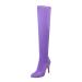 Shoes women winter comfortable vintage slipproof shoes boots knee high leather classic suede look lady boots long-shaped boots elegant lined block heel overknee ankle boots boots 38 EU purple