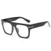 Jurchio Unisex classic glasses for men and women |Space glasses frame in the vintage look |Without strength clear glass glasses glasses with glasses case black
