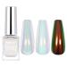 RARJSM Aurora Liquid Powder Chrome Red Green Chameleon Metallic Mirror Effect Quick Dry Iridescent Chrome Nail Powder for Gel Polish Pearl Mermaid Glitter 5ML Nail Art Accessories No Curing Require Aurora 516