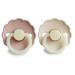 Frigg Daisy Night Schnuller 2 Pack | BPA-Free Latex Pacifier | Cherry Shape | Made in Denmark | 0-6 Months (Blush Night/Cream Night) - Buy Online on SooperMarket.com
