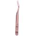 Eyelash extension tweezers incorrect eyelash application curved stainless steel eyelash clip professional eyelash tweezers for mega volume nerwimming extensions (rose gold)
