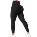 VOYJOY Women Scrunch Butt Lifting Seamless Yoga Leggings High Waist Pants Tummy Control Vital Runched Booty Compression Tight #1 Amplify Black Small