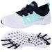 Aleader Women's Mesh Slip On Water Shoes 8 White/Navy/Blue