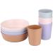 Kids Bamboo Bowls and Cup Set - 8 Piece Kids Bowls and Bamboo Cups for Kids - Bowls for Kids - Dishwasher Safe  Eco-Friendly