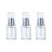 Hemoton 3 Pack Empty Mini Glass Pump Bottle Refillable Perfume Essential Oil Dispenser Pump Bottles for Travel Home 30Ml (Silver)