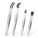 Sadkyer 4 tweezers with rubber attachments tweezers with PVC coating tweezers with fine tip rubber epilator pliers with a flat tip made of rubber